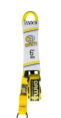 best surfboards for speed and maneuverability-OAM Regular 8' Leash Yellow LE10R8YH