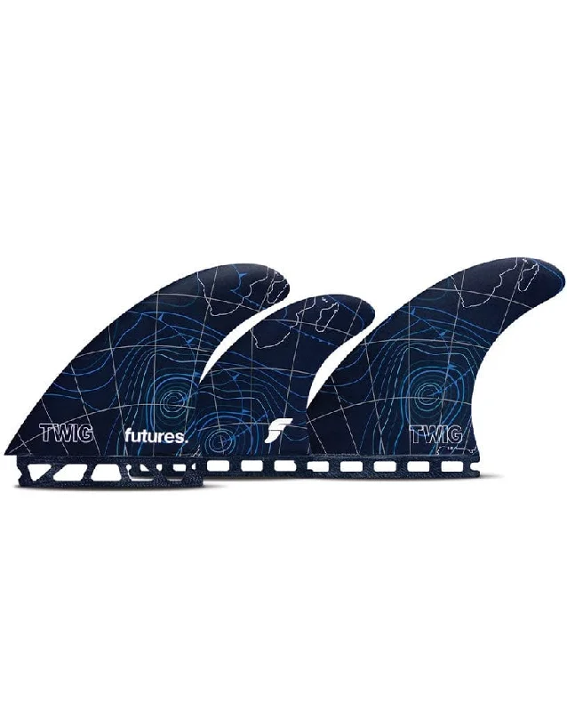 surfboard fins with reinforced edges for durability-Twiggy Fiberglass 5-Fin Set