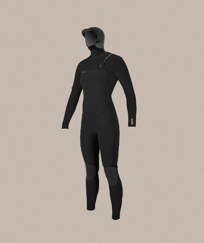 surf clothing with moisture-wicking technology-O’Neill Women’s Hyperfreak 5.5/4MM Chest Zip Full Suit