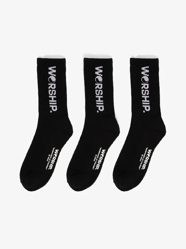 surf clothing for sun protection while surfing-Core Socks 3 Pack