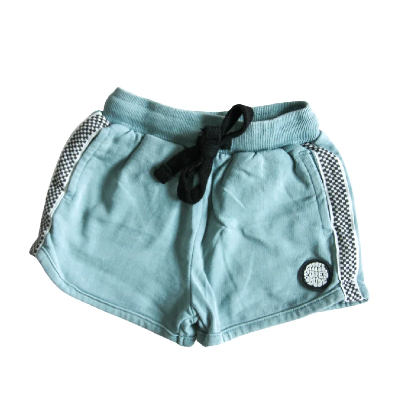 surf clothing for cold water conditions-Light Blue Beach Bum Acid Wash Little Surfer Dude Cotton Lounge Shorts