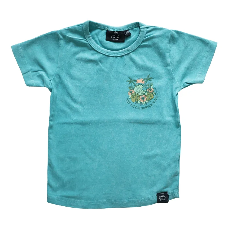 surf clothing for all-weather surf protection-Blue Little Surfer Dude Logo Toddler Tee