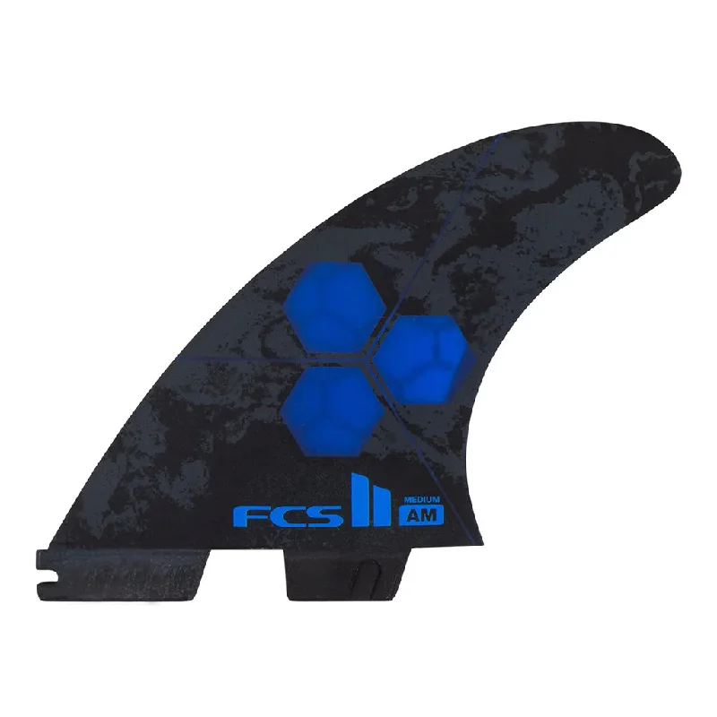 surfboard fins with multi-fin setups for control-FCS II AM PC Medium Tri-Quad Retail Fins - Cobalt