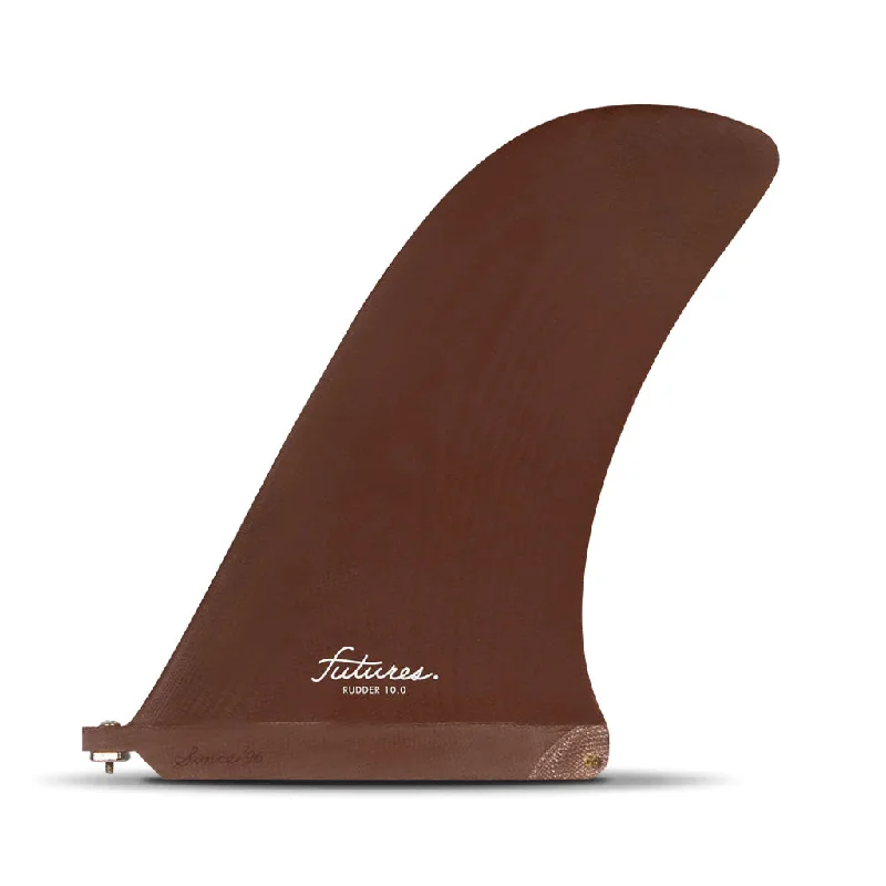 surfboard fins for pro-level wave handling-Futures Fins - Rudder 10.0" Fiberglass Longboard Fin - Burgundy