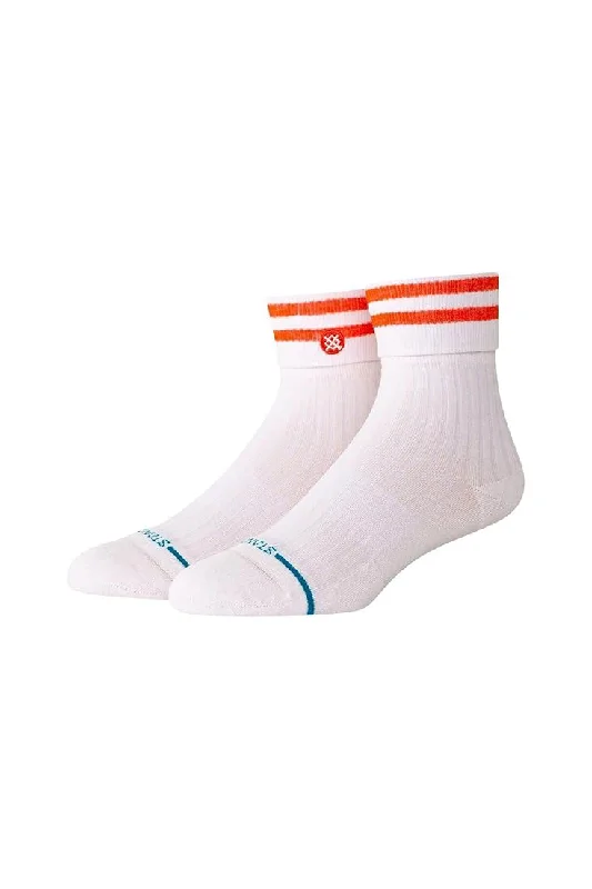 surf clothing for easy dressing and undressing-Stance Roll Cuff Quarter Sock - Pink Fade