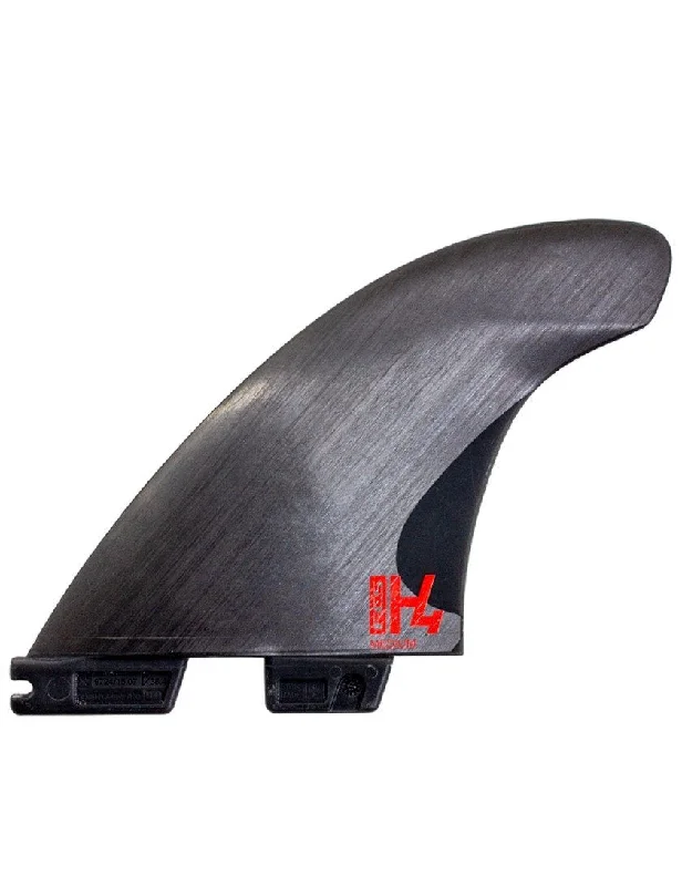 surfboard fins for increased wave-holding ability-FCS II H4 Smoke Tri Fins