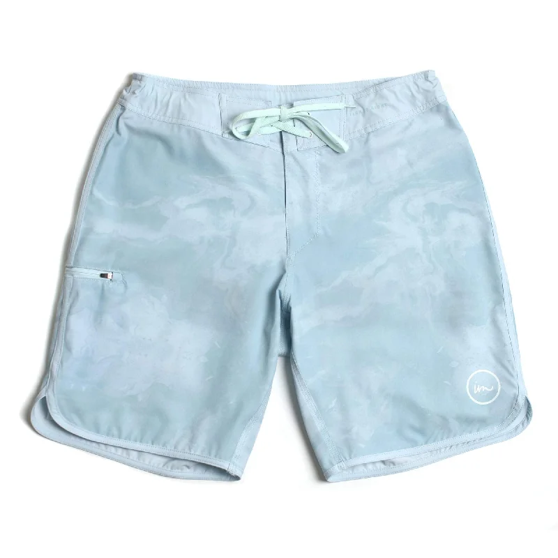 surf clothing with lightweight, compressive fabric-Imperial Motion Carbon Boardshort - Aqua