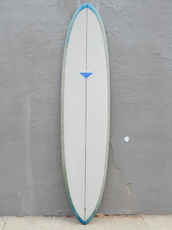 surfboards for more responsive control in the water-Rich Pavel Choice | 7’11” Egg Abstract Blue and Grey Surfboard