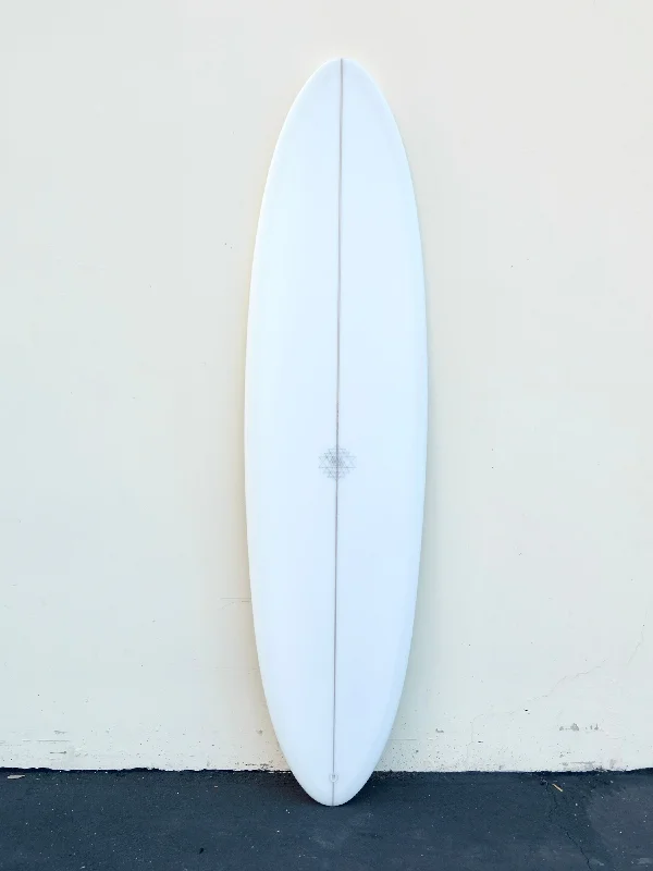 surfboards with low drag for increased speed-Mandala | 7’0” Jam Karet Twinzer Mid Clear Surfboard