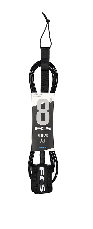 surf clothing with extended UV coverage-FCS 8'0" Classic Series Ankle Leash (Black)