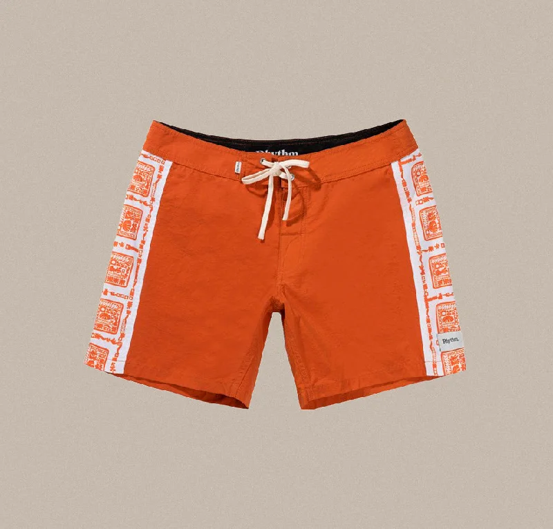 surf clothing for maximum flexibility and agility-Rhythm Heritage Stamp Trunk - Spice