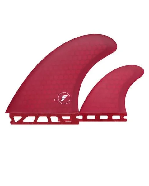 surfboard fins for increased paddling power-FT1 HC Thruster Dark Red