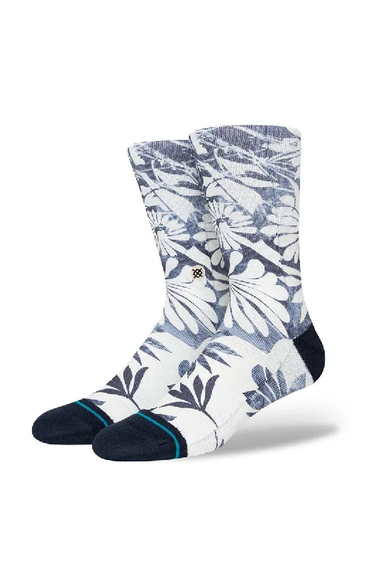 surf clothing for layering in colder months-Stance Waikaloa Sock - Navy