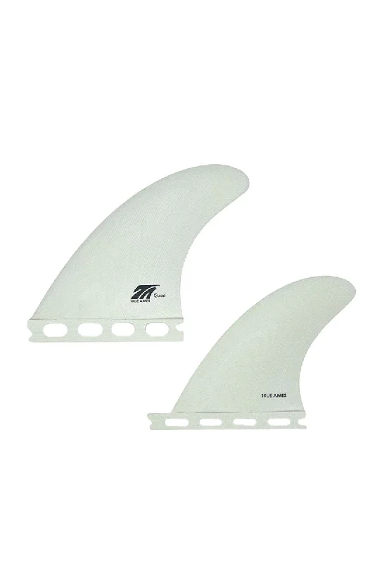 surfboard fins with carbon fiber construction-True Ames Quad Fin Set - White