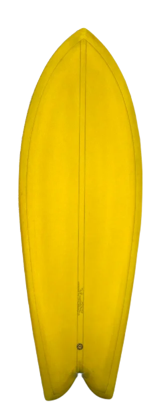 surfboards with increased rail-to-rail performance-Koz McRae | Zandona Twin 5'4" Gold & White Surfboard