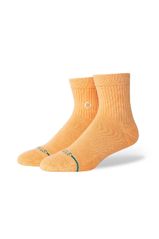 surf clothing for late-season surf-Stance Icon Washed Quarter Socks - Peach