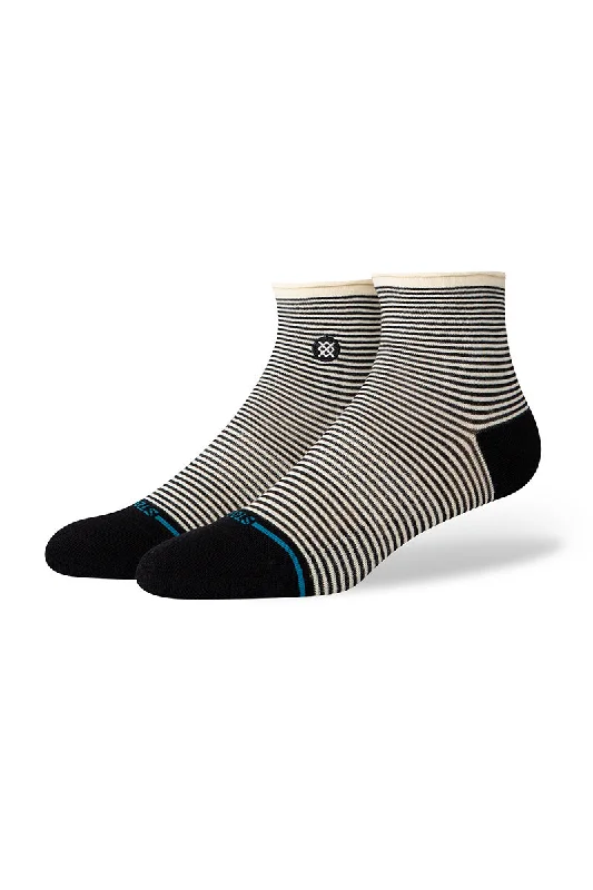 surf clothing for maximum protection in the surf-Stance Cotton Quarter Socks - Skelter - Black