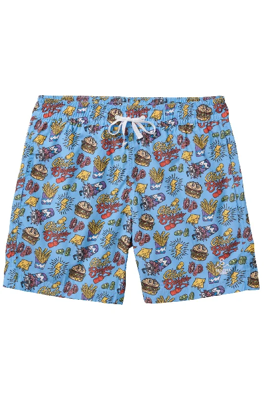 surf clothing for high-energy surf sessions-Seaesta Surf x Good Burger Boardshorts / Mens Volley