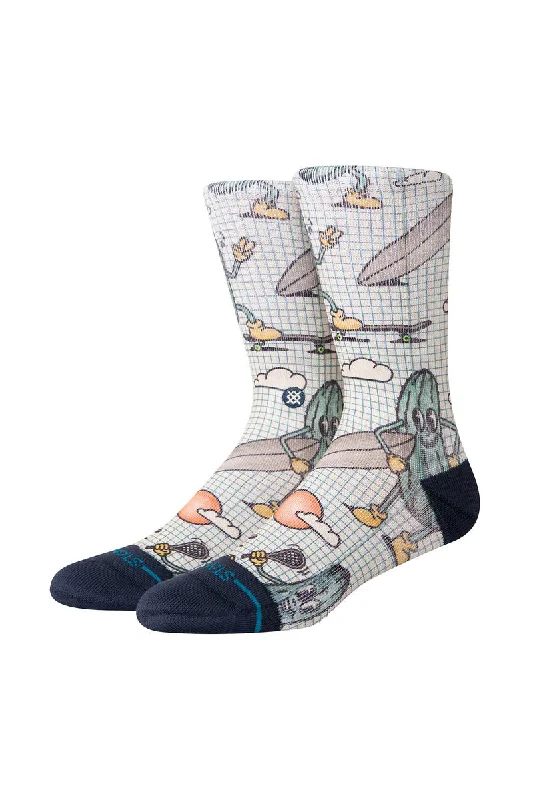 surf clothing for ultimate stretch and flexibility-Stance Feeling Pickled Crew Socks - Cream