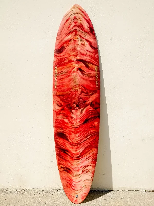 surfboards for pro-level performance-LOVE MACHINE | 7'2" FM | MAROON ABSTRACT SURFBOARD