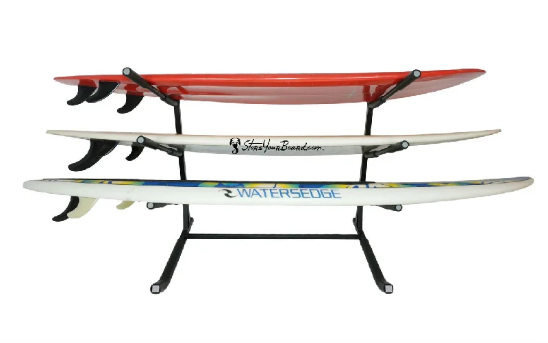 surfboards for better wave control-Freestanding Surfboard Floor Rack | 3 Surfboards