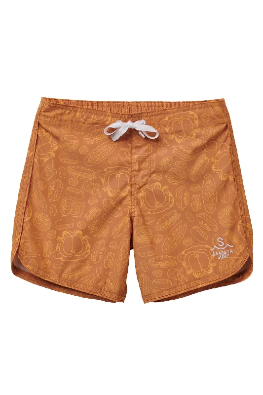 surf clothing for beach-to-surf transitions-Seaesta Surf x Garfield® Boardshorts / Youth / Grilled Cheese