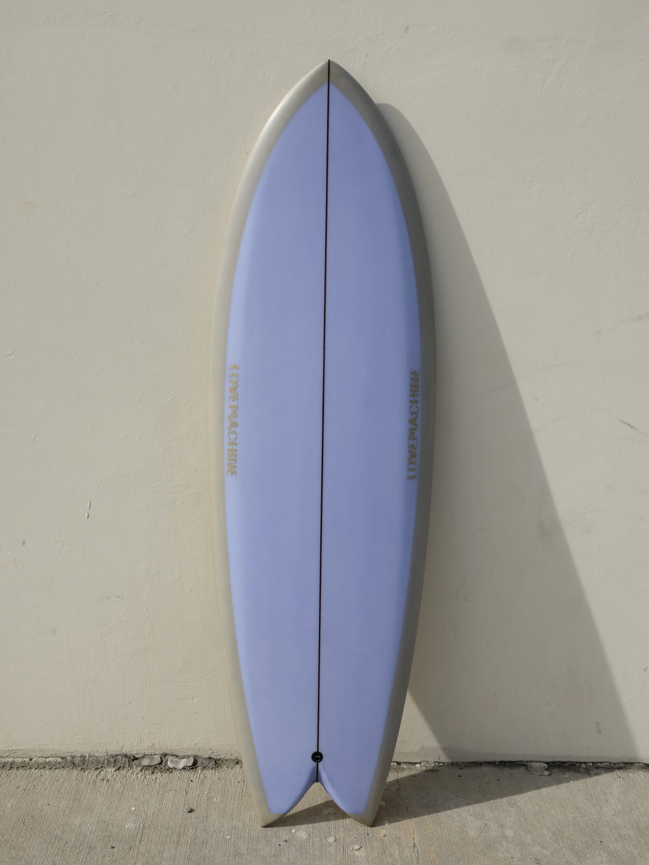 surfboards for better nose ride performance-Love Machine | 5'9" Wills Fish | Purple/Tan Surfboard