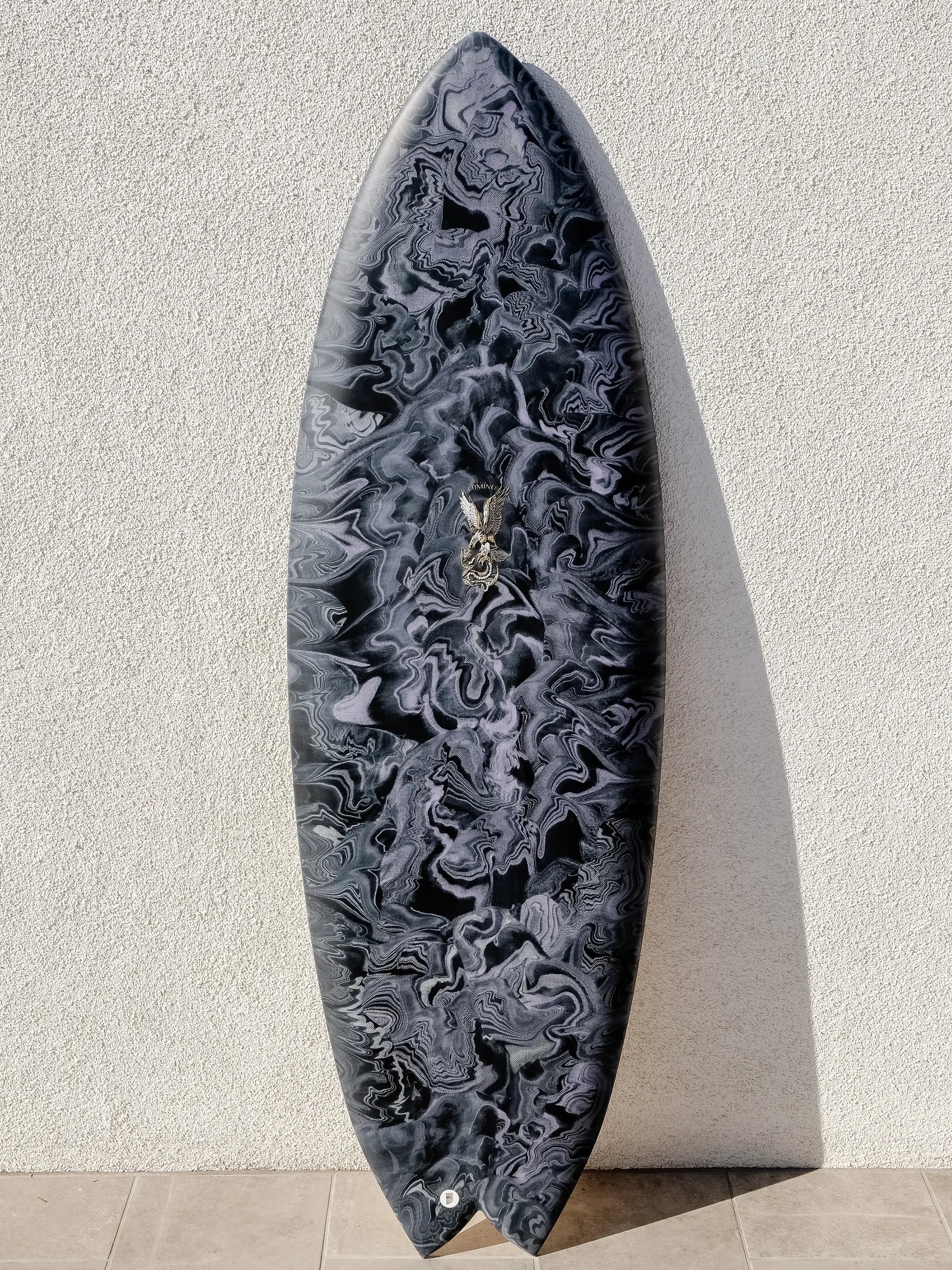 custom surfboards for personal style-Nuevo Camino | Baja Fish 5’6” Noir Smoke Surfboard