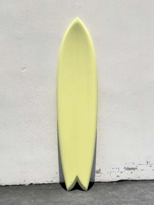 surfboards for better wave control-Deepest Reaches | 7’6” Mega Fish Yellow Surfboard