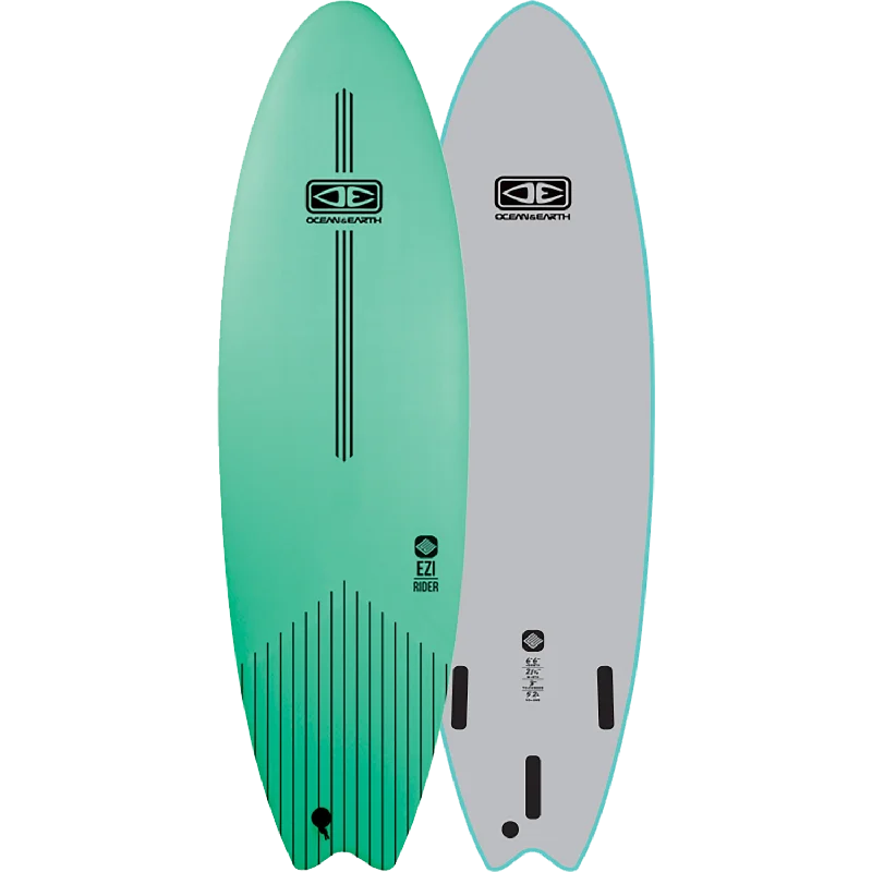 surfboards with low drag for increased speed-O&E Ocean & Earth Ezi-Rider Softboard 6'6" Turquoise - Surfboard