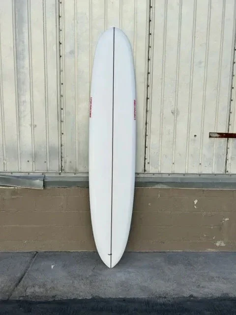 surfboards with custom graphics-LOVE MACHINE | 9'6" BIG PIN CLEAR RED LONGBOARD