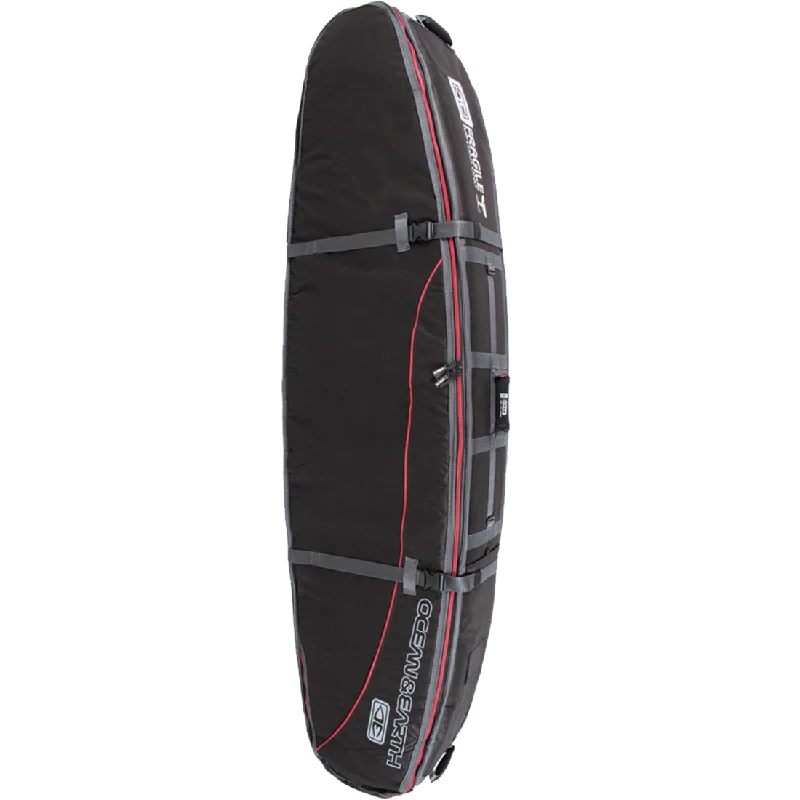 surfboards with advanced construction for durability-O&E Ocean & Earth Triple Coffin Shortboard Cover 7'0" Black/Red/Grey