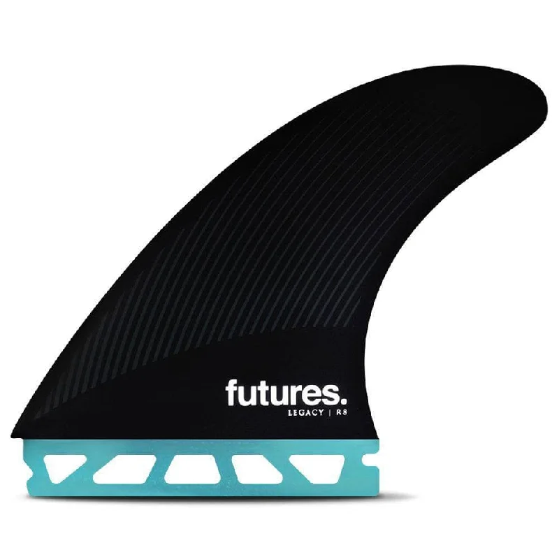 surfboard fins for optimized paddling power-Futures R8 Legacy Surfboard Fins - Teal Black