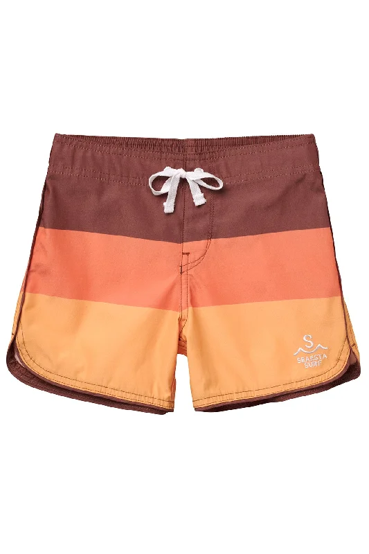 surf clothing for all-weather surf protection-Seaesta Scallop Retro Flare Boardshort / Triple Scoop / Butter Pecan / Boardshorts