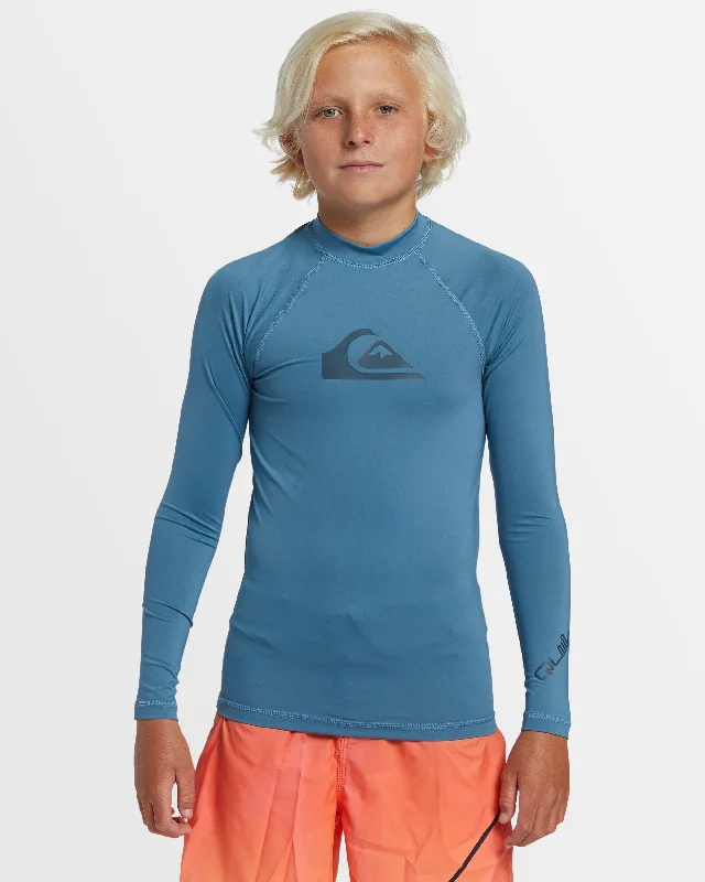 surf clothing with durable, water-resistant materials-Boys 8-16 All Time Long Sleeve UPF 50 Rash Vest