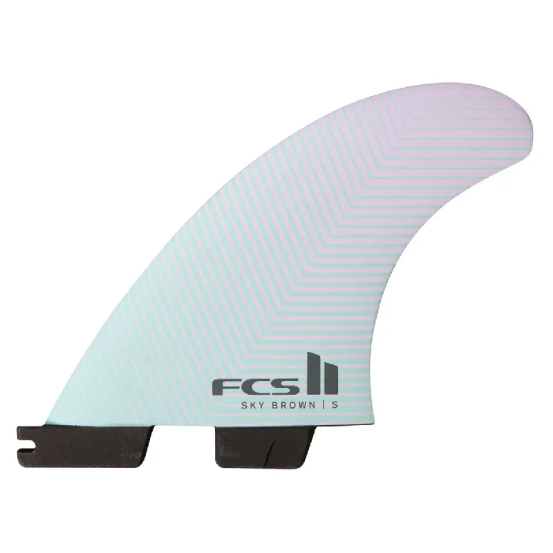 surfboard fins for responsive and quick maneuvers-FCS II Sky Brown PC Tri Fin Set - Small