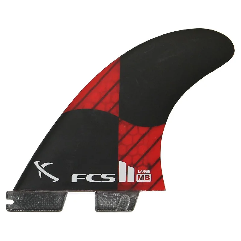 surfboard fins for fast acceleration in the surf-FCS II Matt Biolos PC Carbon / Red Tri Set - Large