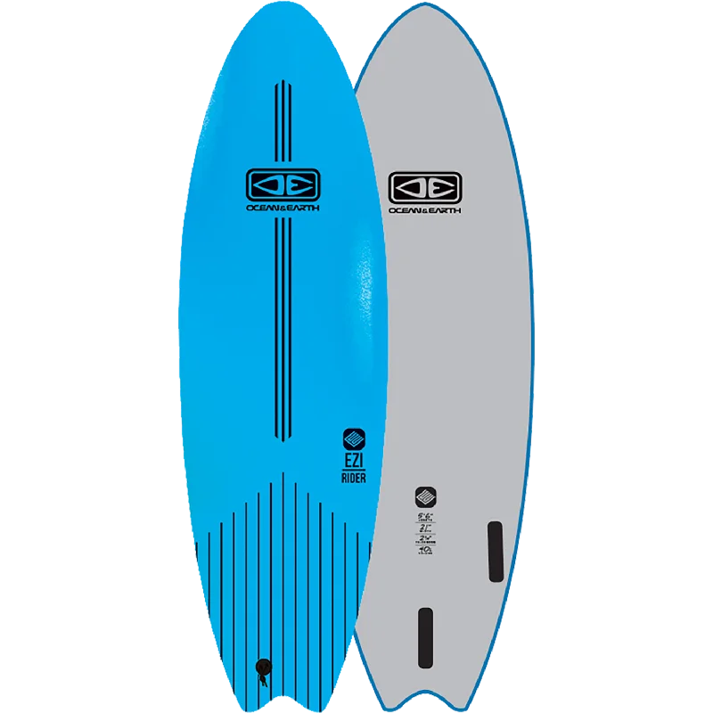 surfboards for aggressive surf styles-O&E Ocean & Earth Ezi-Rider Softboard 5'6" Blue - Surfboard