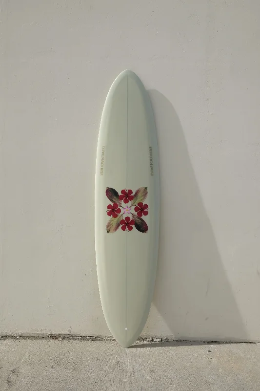 surfboards with advanced materials for strength-Love Machine | 7'10" Thick Lizzy | Tan Flowers Surfboard