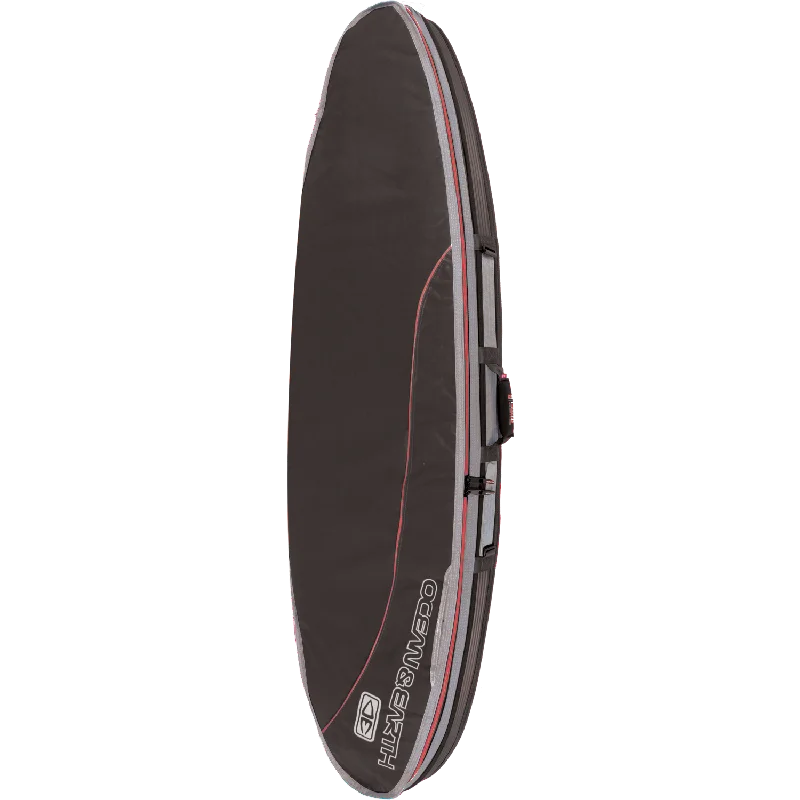 surfboards with reinforced edges for durability-O&E Ocean & Earth Double Compact Shortboard Cover 6'0" Black/Red/Grey