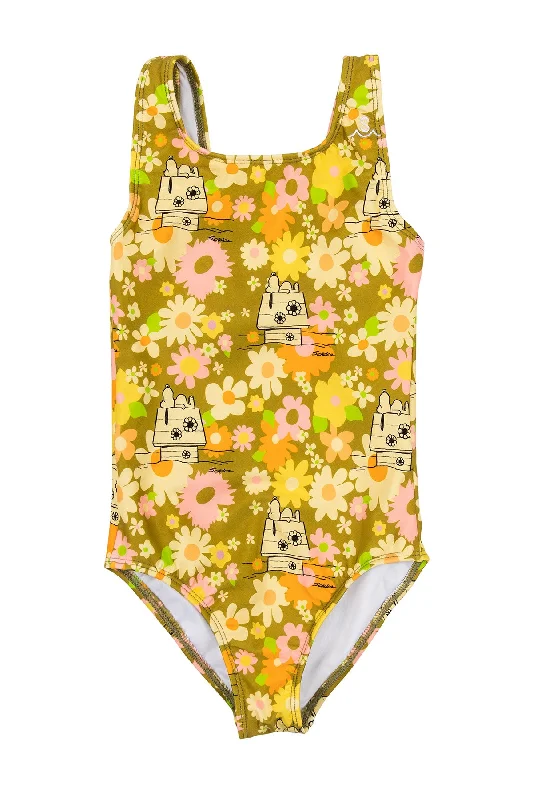 surf clothing with moisture-wicking technology-Seaesta Surf x Peanuts® Ditsy Floral Swimsuit