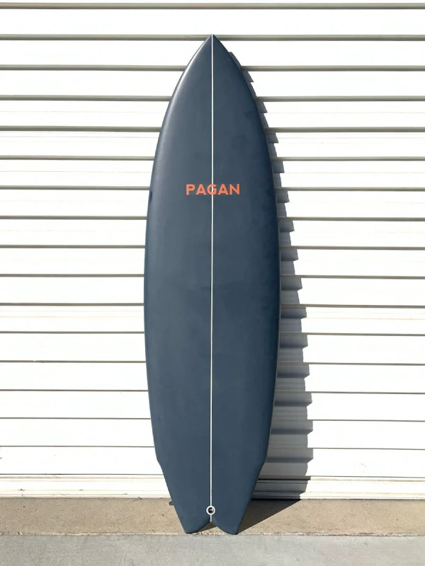 surfboards for improved stability-Pagan USA | 5'8" Modern Twin Charcoal Gray Surfboard