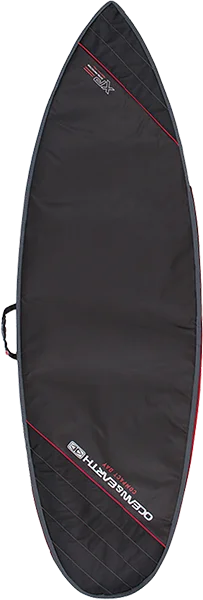 surfboards with quad-fin setups for speed-Ocean and Earth Compact Day Shortboard Cover 6'0" Black/Red