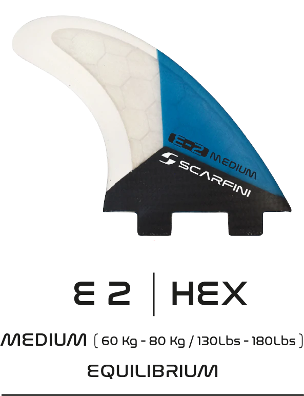 surfboard fins for small wave conditions-Scarfini E2 Carbon Fibreglass 2 Tab Thruster Medium