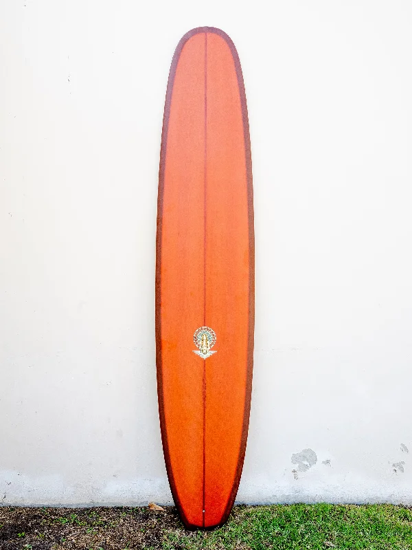 surfboards for powerful bottom turns-Tyler Warren | 9’5” Diamond Red Brick Longboard