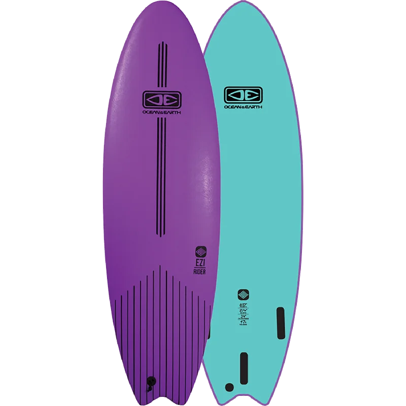 surfboards for better nose ride performance-O&E Ocean & Earth Ezi-Rider Softboard 6'0" Mauve - Surfboard