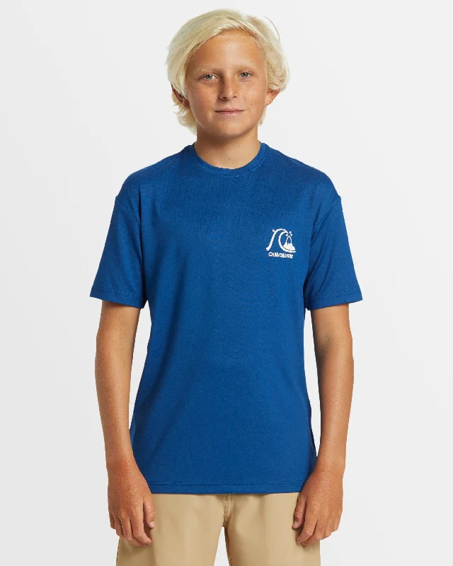 surf clothing for warmth in early morning surf-Boys 8-16 DNA Bubble Logo UPF 50 Surf T-Shirt