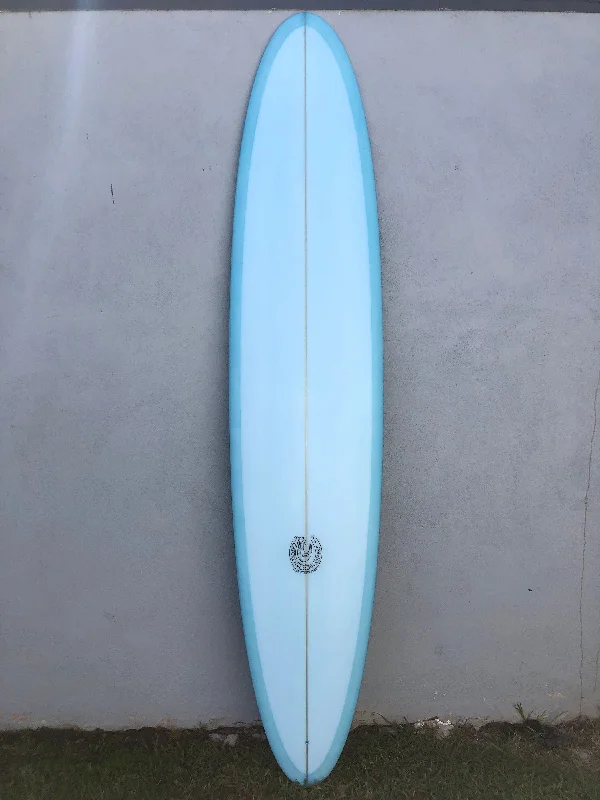 surfboards for responsive performance-Kookapinto Shapes | 9'6" Cherubim Skye Blue Longboard