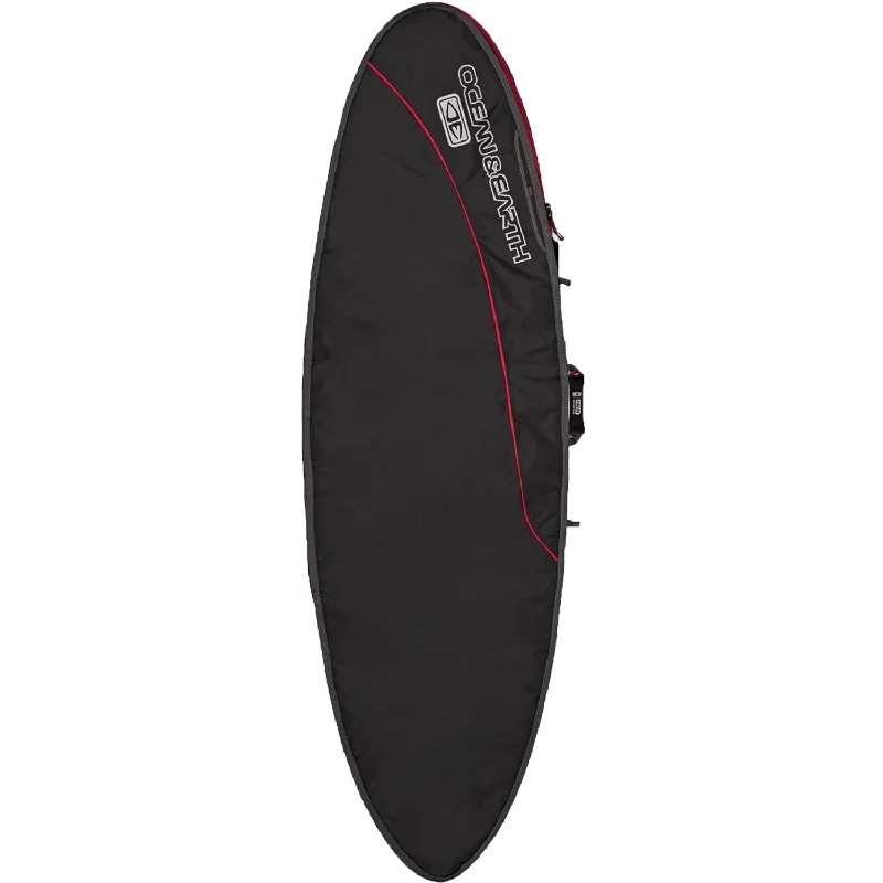 surfboards with increased rail-to-rail performance-O&E Ocean & Earth Aircon Fish Cover 7'8" Black/Red/Grey