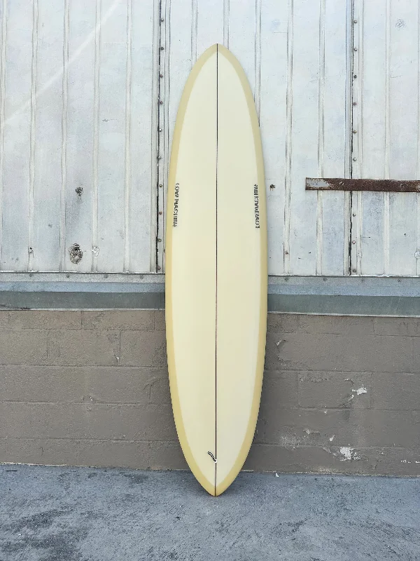 surfboards for improved stability-LOVE MACHINE | 7'10" THICK LIZZY OLD BOARD YELLOW SURFBOARD